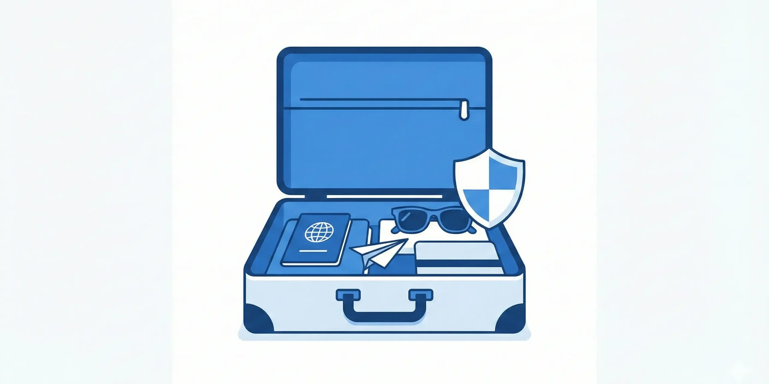 Ilustração de planejamento de viagem segura com foco em seguro viagem 2026.