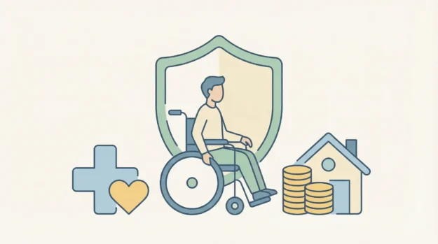 Ilustração da cobertura de invalidez no seguro de vida.