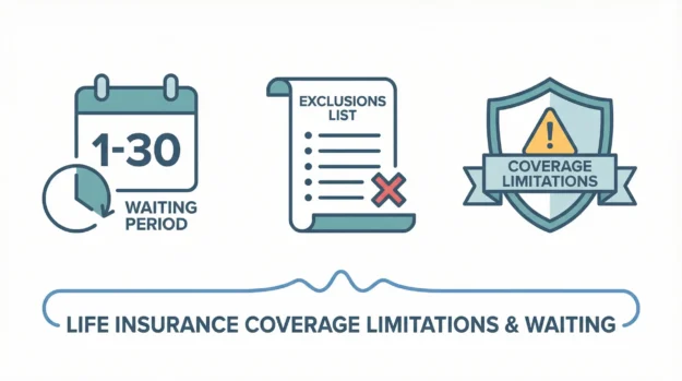 Pessoa lendo um contrato de seguro de vida com uma lupa, focando nas cláusulas de riscos excluídos.